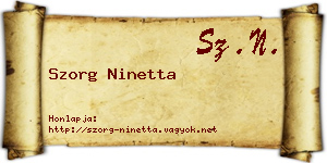 Szorg Ninetta névjegykártya